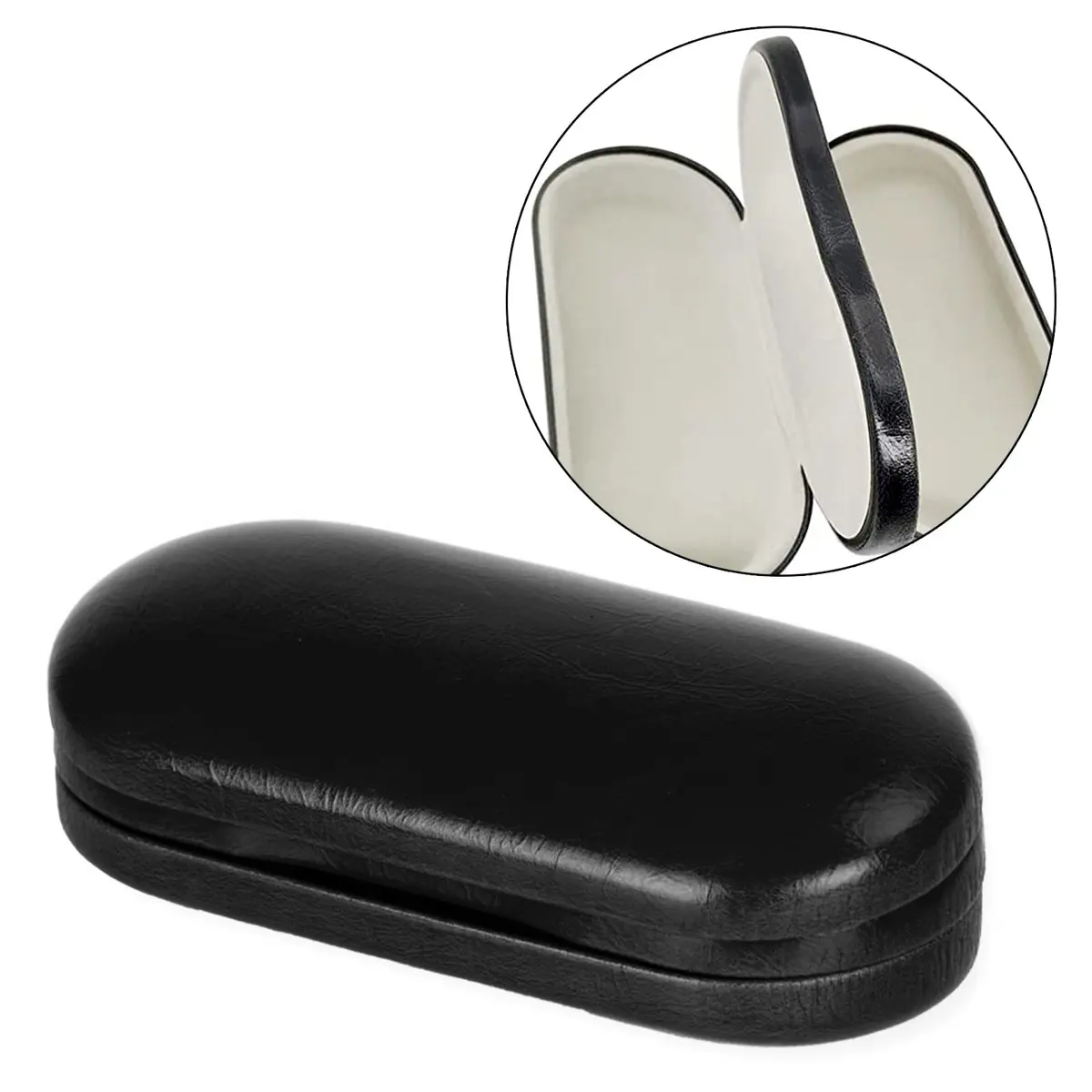 WANGFUFU Portable Glasses Case - Double Layer Holder for 2 Pair of Glasses | Compact, Dual Layer, Red/Black - view 4