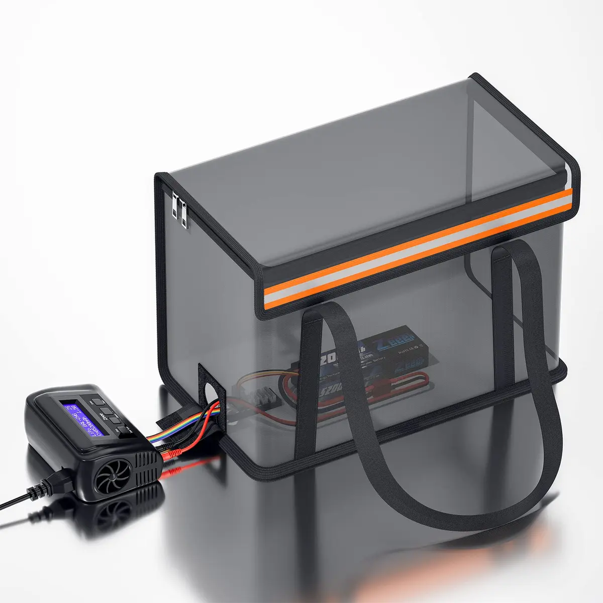Zeee Lipo Battery Bag Fireproof Large Size | Fire-Resistant Storage & Charging Safety (14.17 * 7.87 * 9.84in) - view 4