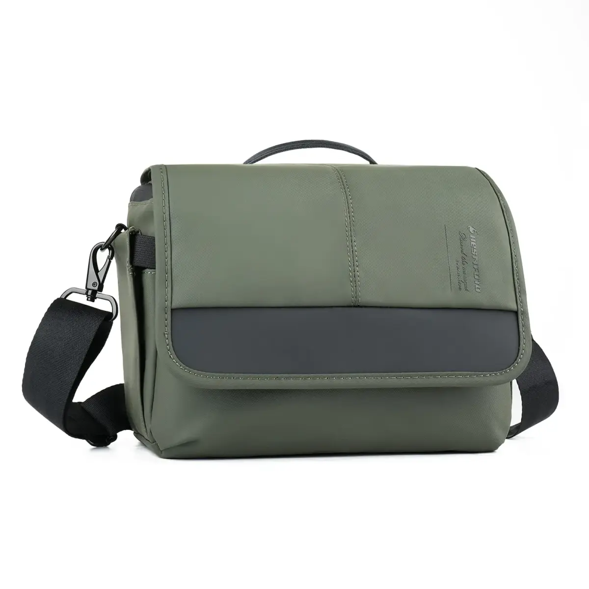 Besnfoto Army Green Retro Camera Bag | Waterproof Messenger Crossbody Case for DSLR Mirrorless Cameras (20cm x 13cm x 20cm) - main product image