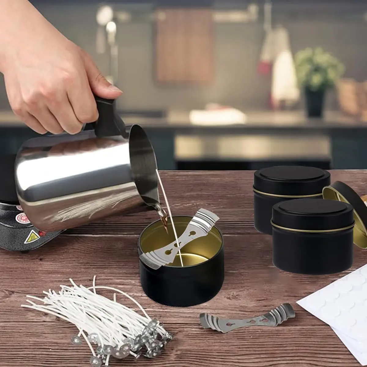 BBAXI Candle Making Kit with Electric Hot Plate, Wax Melter & Soy Wax | 37-Piece Set - view 6