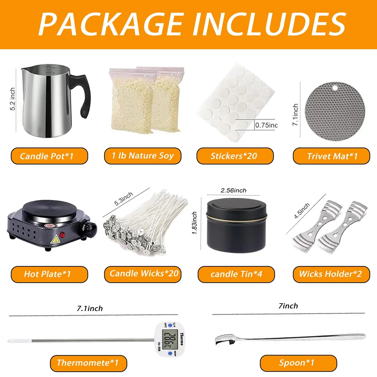 BBAXI Candle Making Kit with Electric Hot Plate, Wax Melter & Soy Wax | 37-Piece Set - view 2