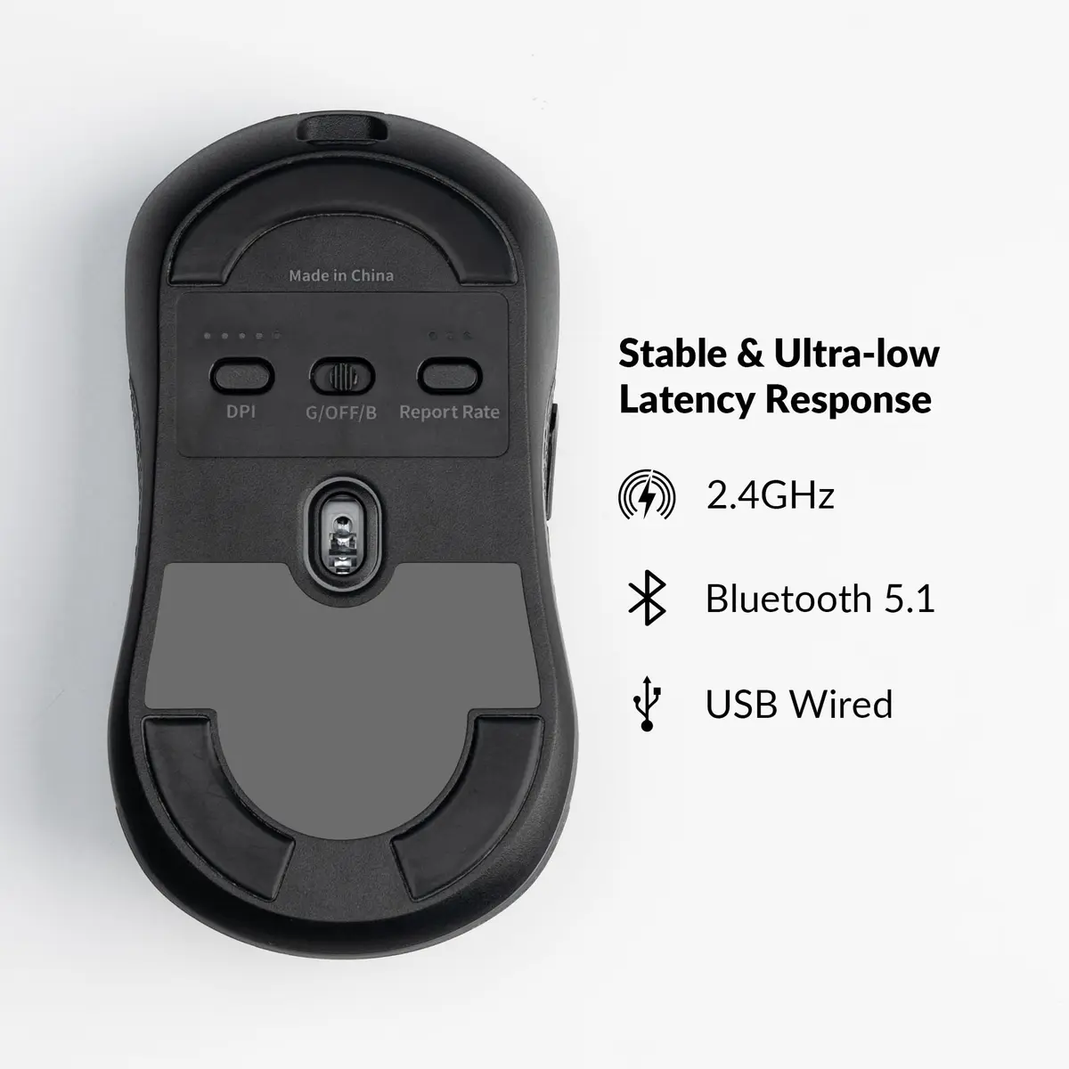 Keychron M3 Mini Wireless Optical Mouse | Bluetooth 5.1/2.4 GHz/Wired, 26,000 DPI, Lightweight, Ergonomic for Windows Mac Linux - view 3
