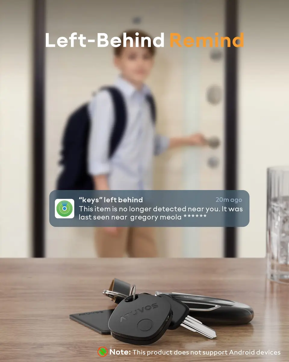 ATUVOS Air Tracker Tag-1 Pack for iOS | Bluetooth Luggage & Keys Finder, Replaceable Battery, IP67 Water-Resistant - view 4