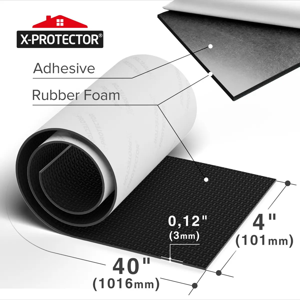 X-Protector Rubber Roll 40 x 4 inches | Non Slip Anti Skid Pad for Furniture & Objects - view 4