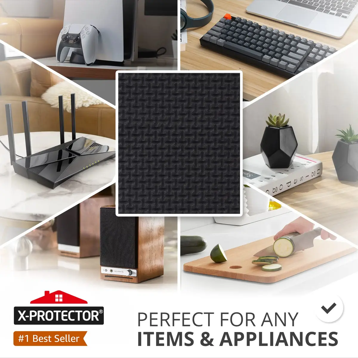 X-Protector Rubber Roll 40 x 4 inches | Non Slip Anti Skid Pad for Furniture & Objects - view 2