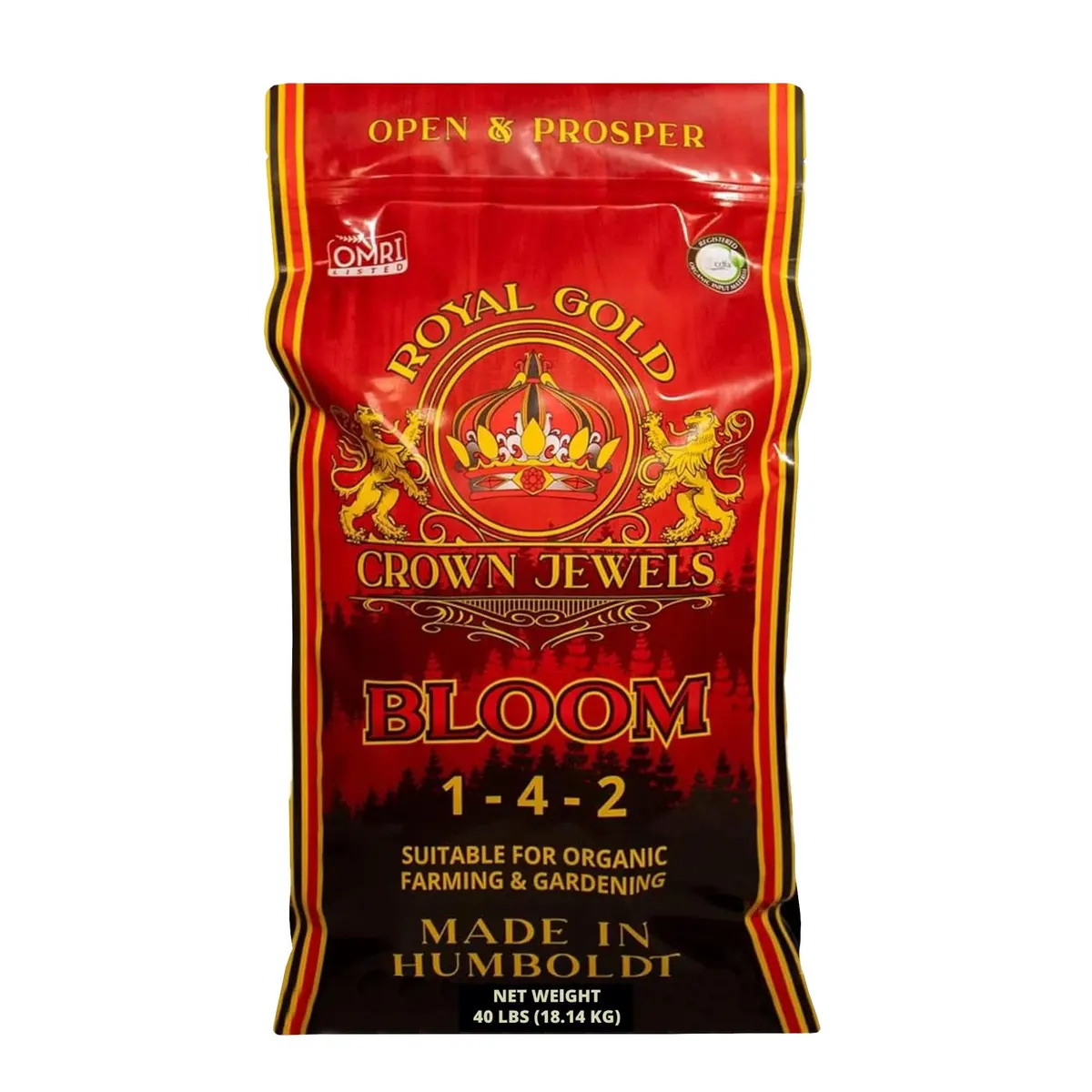Royal Gold Crown Jewels Organic Bloom 1-4-2 Fertilizer 40 lbs | Promotes Vigorous Blossoms & Plant Growth - main product image