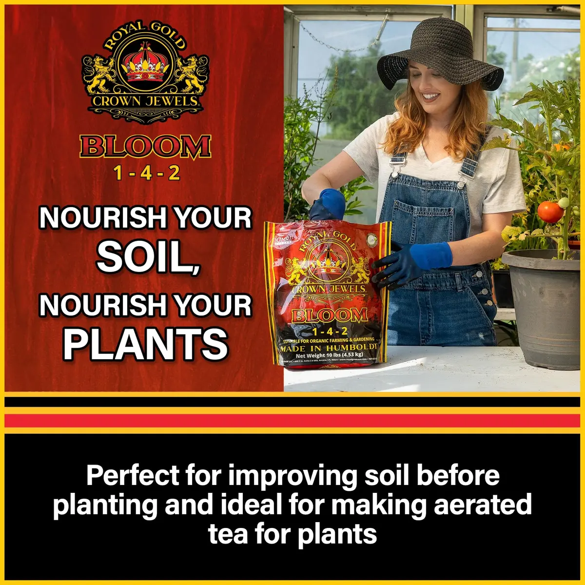 Royal Gold Crown Jewels Organic Bloom 1-4-2 Fertilizer 40 lbs | Promotes Vigorous Blossoms & Plant Growth - view 6