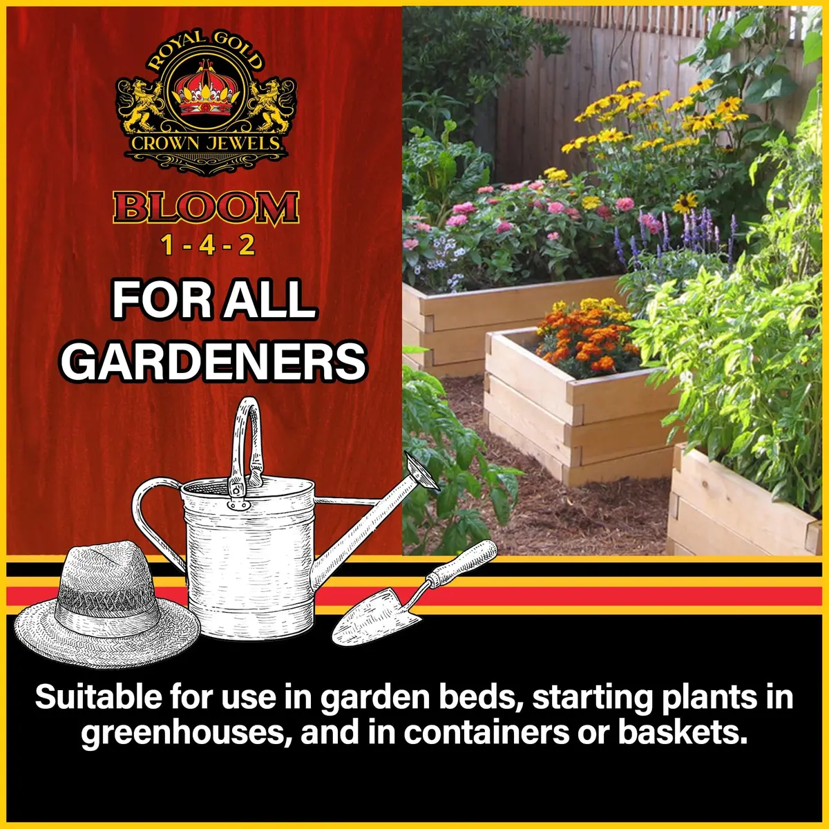 Royal Gold Crown Jewels Organic Bloom 1-4-2 Fertilizer 40 lbs | Promotes Vigorous Blossoms & Plant Growth - view 2