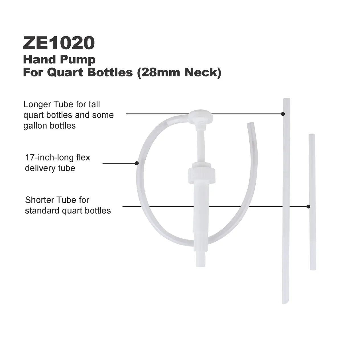 ZEELINE BY MILTON Hand Pump for Quart Bottles 28MM Neck | Versatile Fluid Dispensing Tool - view 2