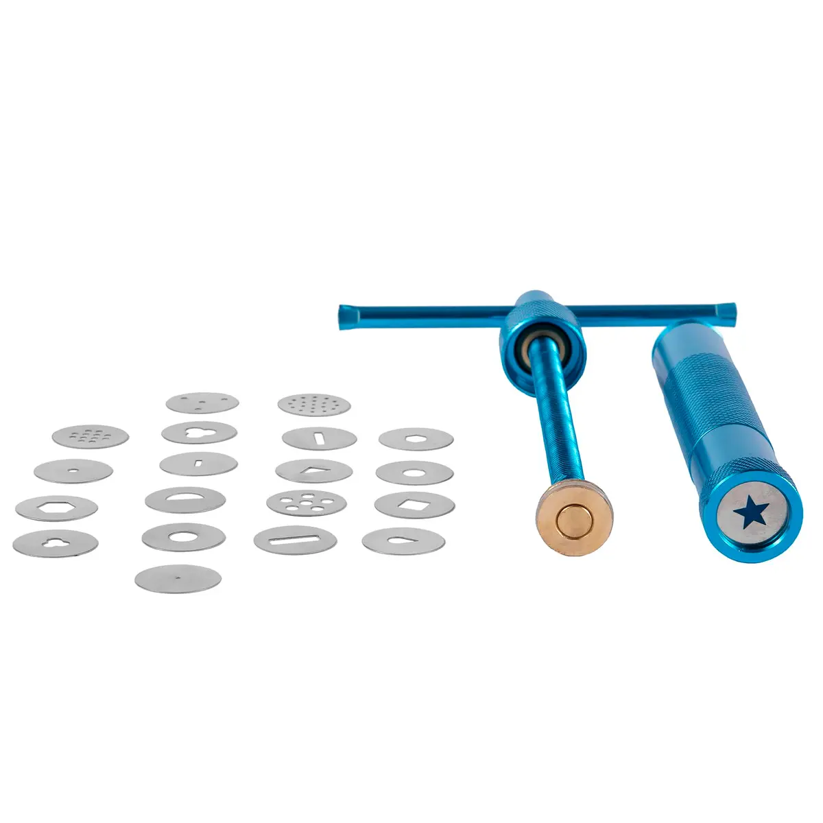 YAMHOHO Blue Stainless Steel Clay Extruder Tool Set with 20 Discs | 16.5 cm (6.5 in) Length - view 3