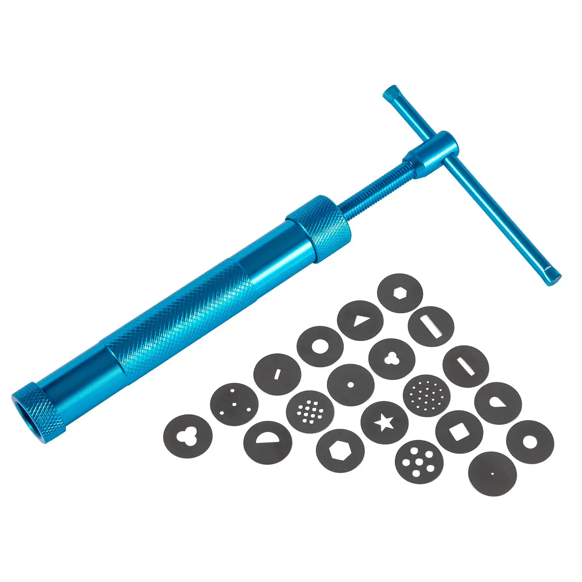 YAMHOHO Blue Stainless Steel Clay Extruder Tool Set with 20 Discs | 16.5 cm (6.5 in) Length - view 4