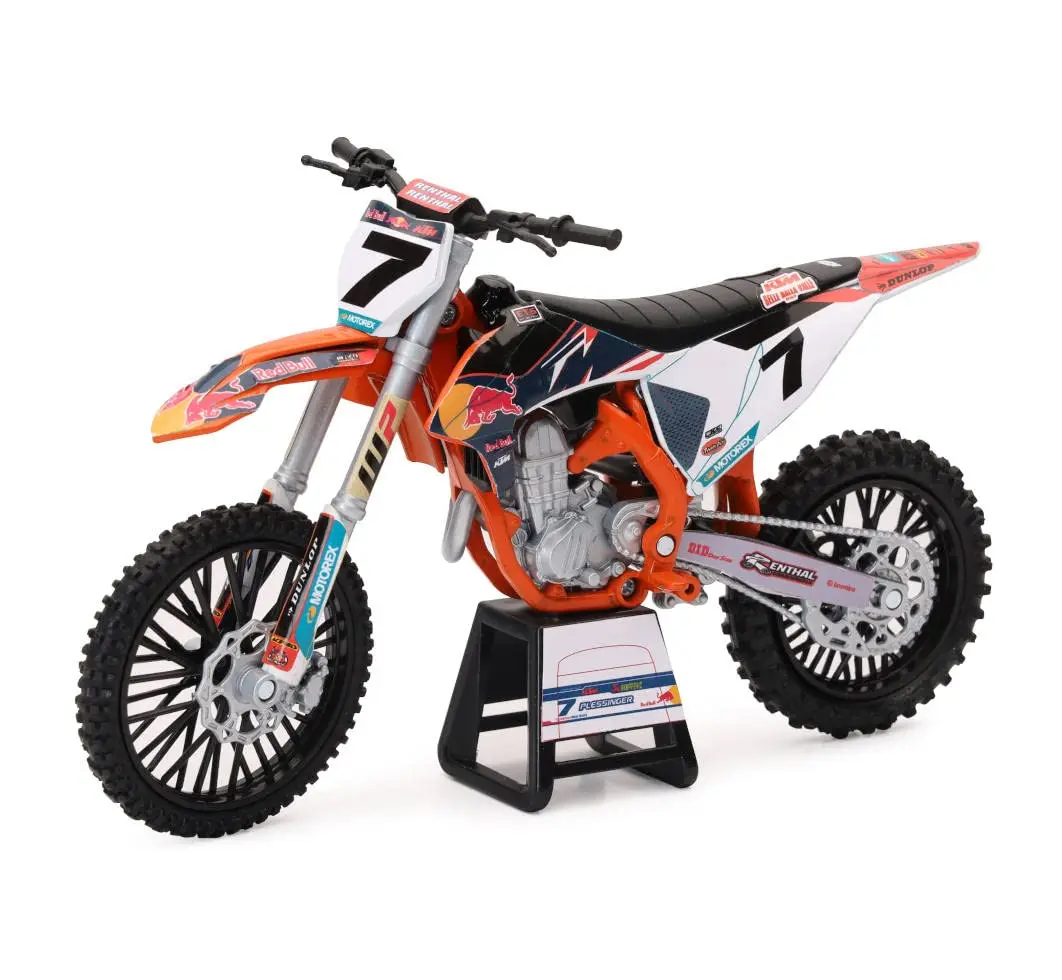 NewRay Motorcycles 1:12 Compatible with KTM 450 SX-F Red Bull KTM #7 Aaron Plessinger | Die-cast Replica, 42cm, Red - main product image