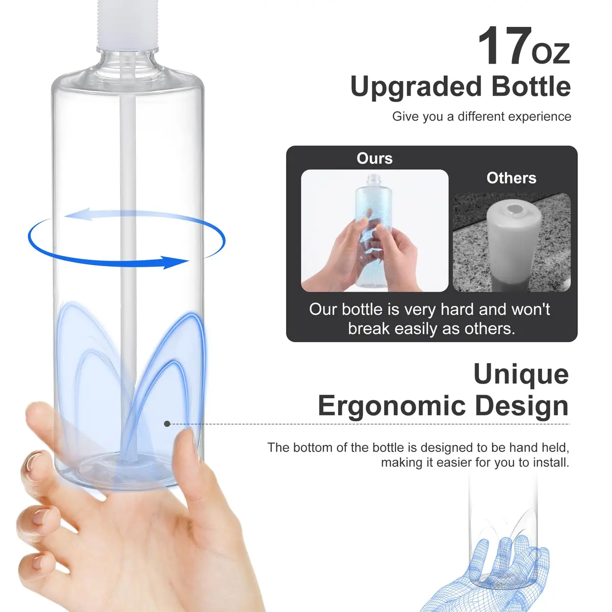 GAGALIFE Built-In Kitchen Sink Soap Dispenser with 500ml (17 OZ) Bottle - Oil Rubbed Bronze Finish | Easy Refill Top-Pump for Kitchens - view 7