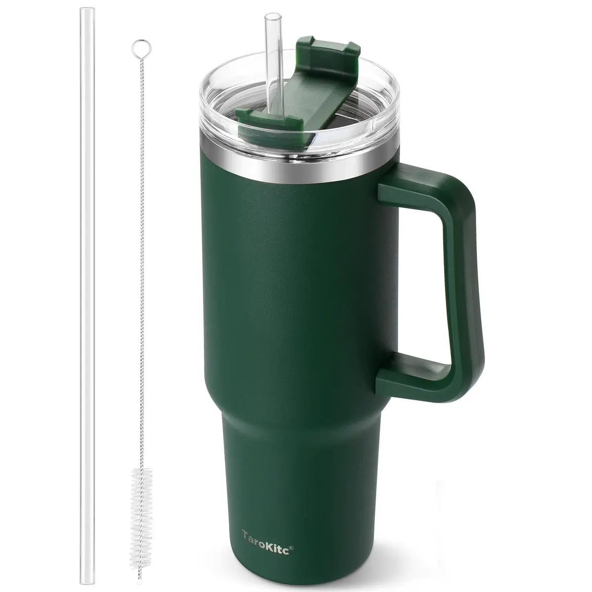 TaroKitc 40 oz Insulated Tumbler with Handle | Stainless Steel Travel Mug Keeps Cold 34H - main product image