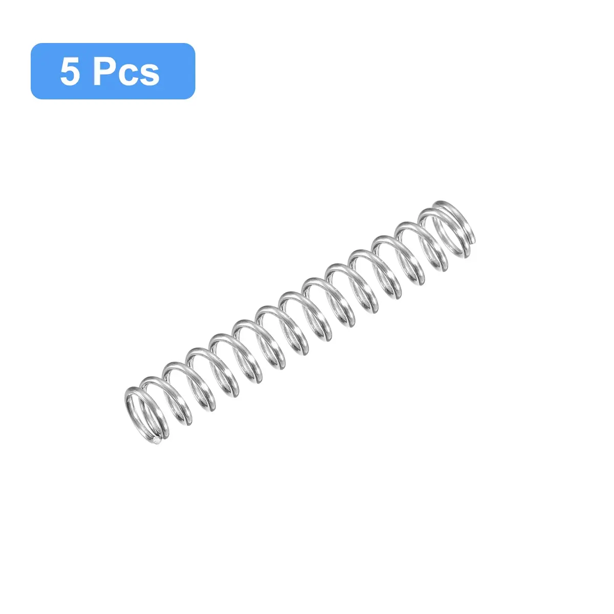 uxcell Compression Spring 5Pcs 304 Stainless Steel 6mm OD 0.8mm Wire 35mm Length | High Elasticity & Corrosion Resistance - view 3