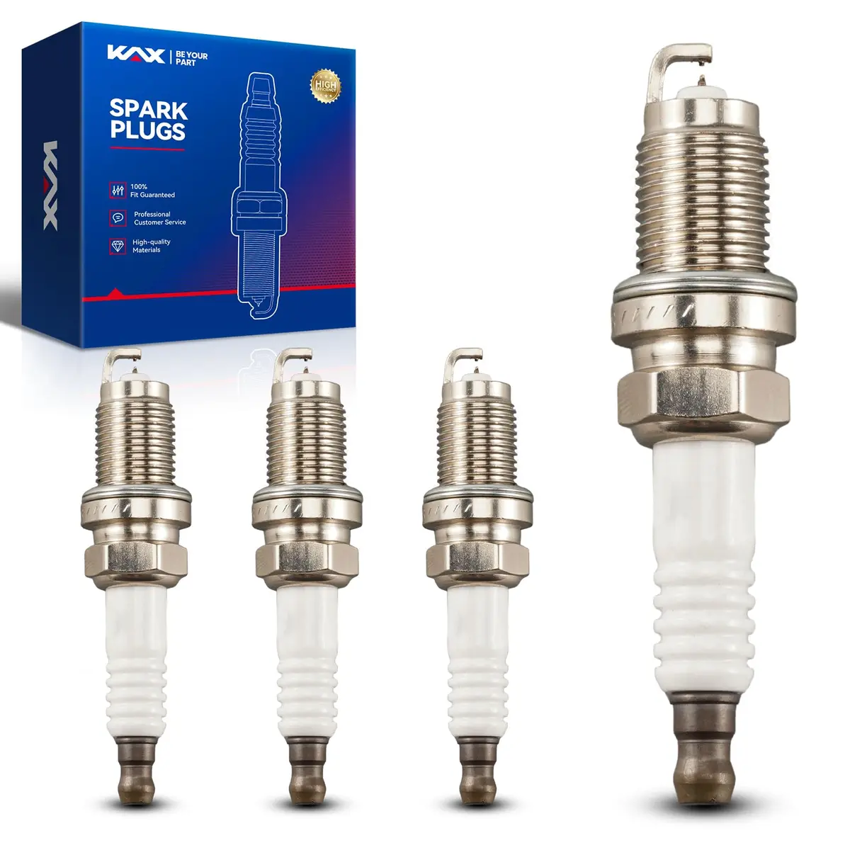 KAX 9614 Double Iridium Spark Plugs 4-Pack | Vehicle Specific Fit - main product image