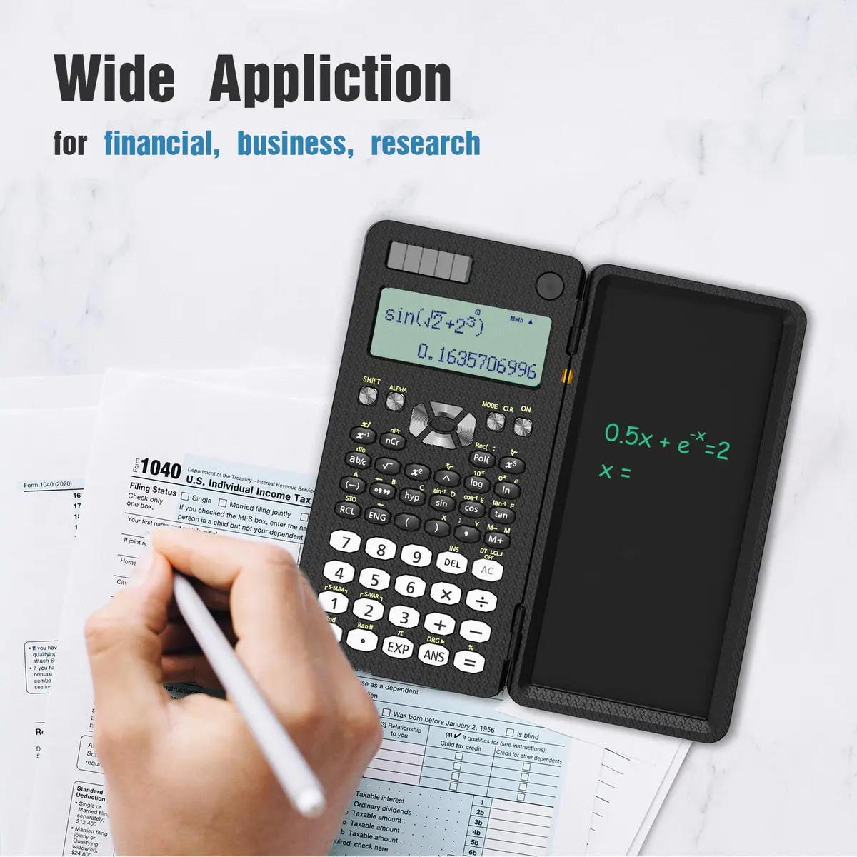 NEWYES Scientific Calculator for Students 82MS | Notepad & Solar Power, 240 Functions, Compact & Portable (6.5 inch) - view 6