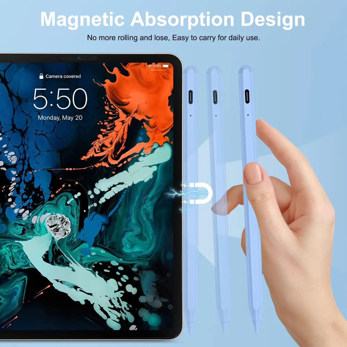 BLEBLE Stylus Pen for iPad 2018-2026 | Fast Charge, Palm Rejection, Tilt Sensor - view 6