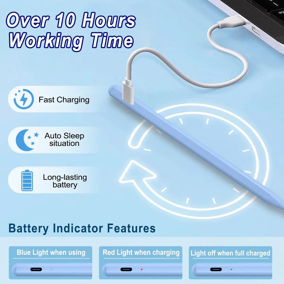 BLEBLE Stylus Pen for iPad 2018-2026 | Fast Charge, Palm Rejection, Tilt Sensor - view 2
