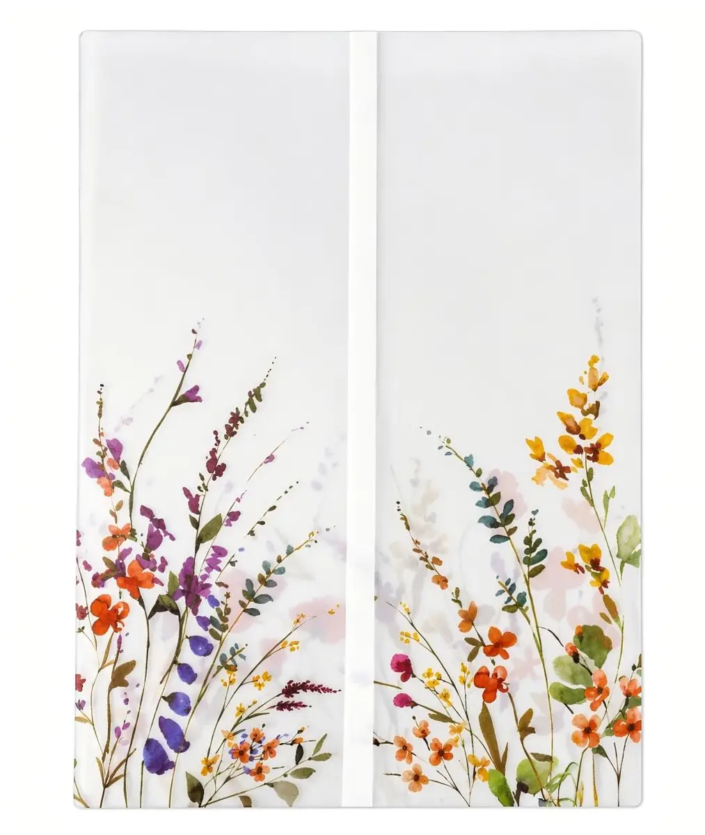 Puremigo 50 Pack Wildflower Printed Pre-Folded Vellum Jackets for 5x7 Invitations - 115GSM Vellum Paper 5x7 Jackets - Wedding Invitations Wraps - Transparent - main product image