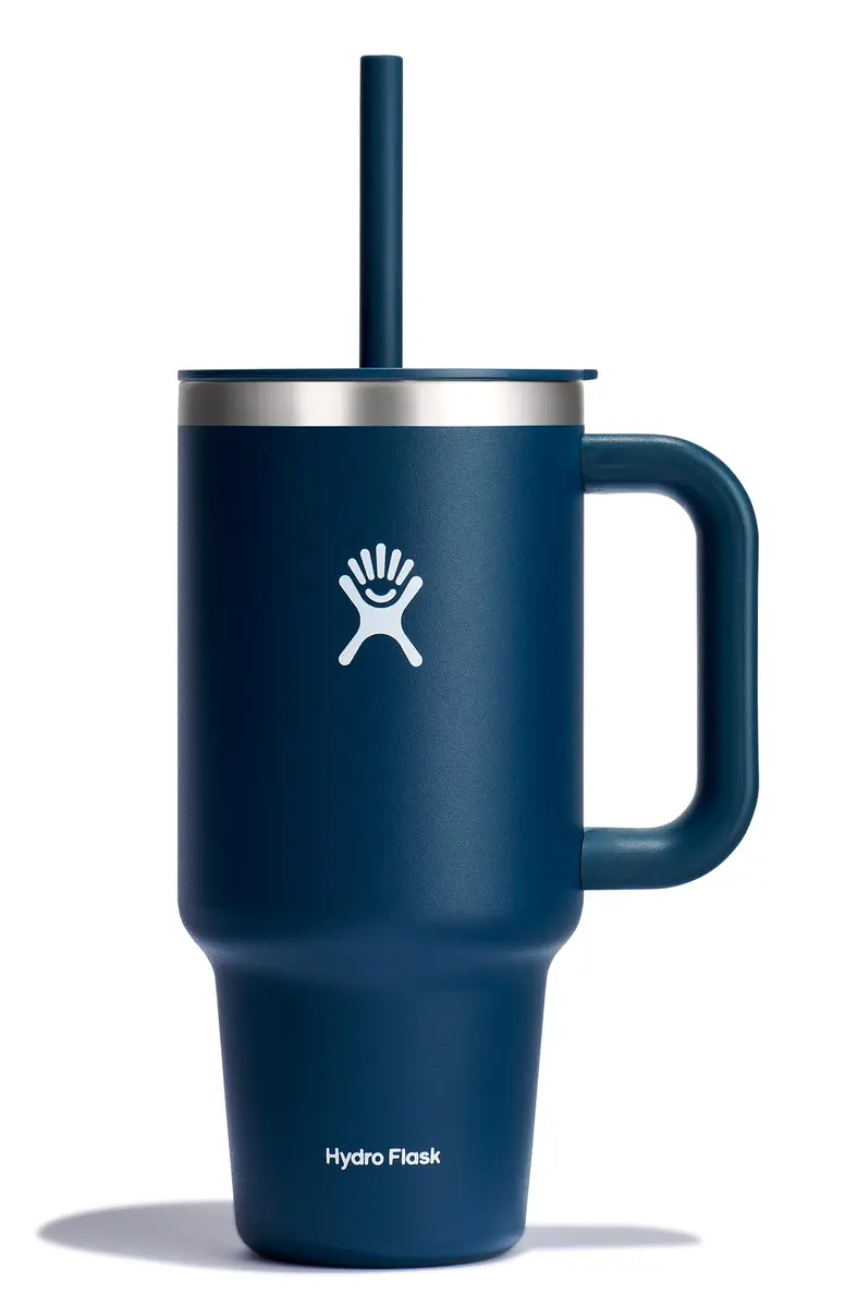 Hydro Flask 32 Oz Travel Tumbler with Handle & Straw | 946ml (32 Oz) Indigo Blue - main product image