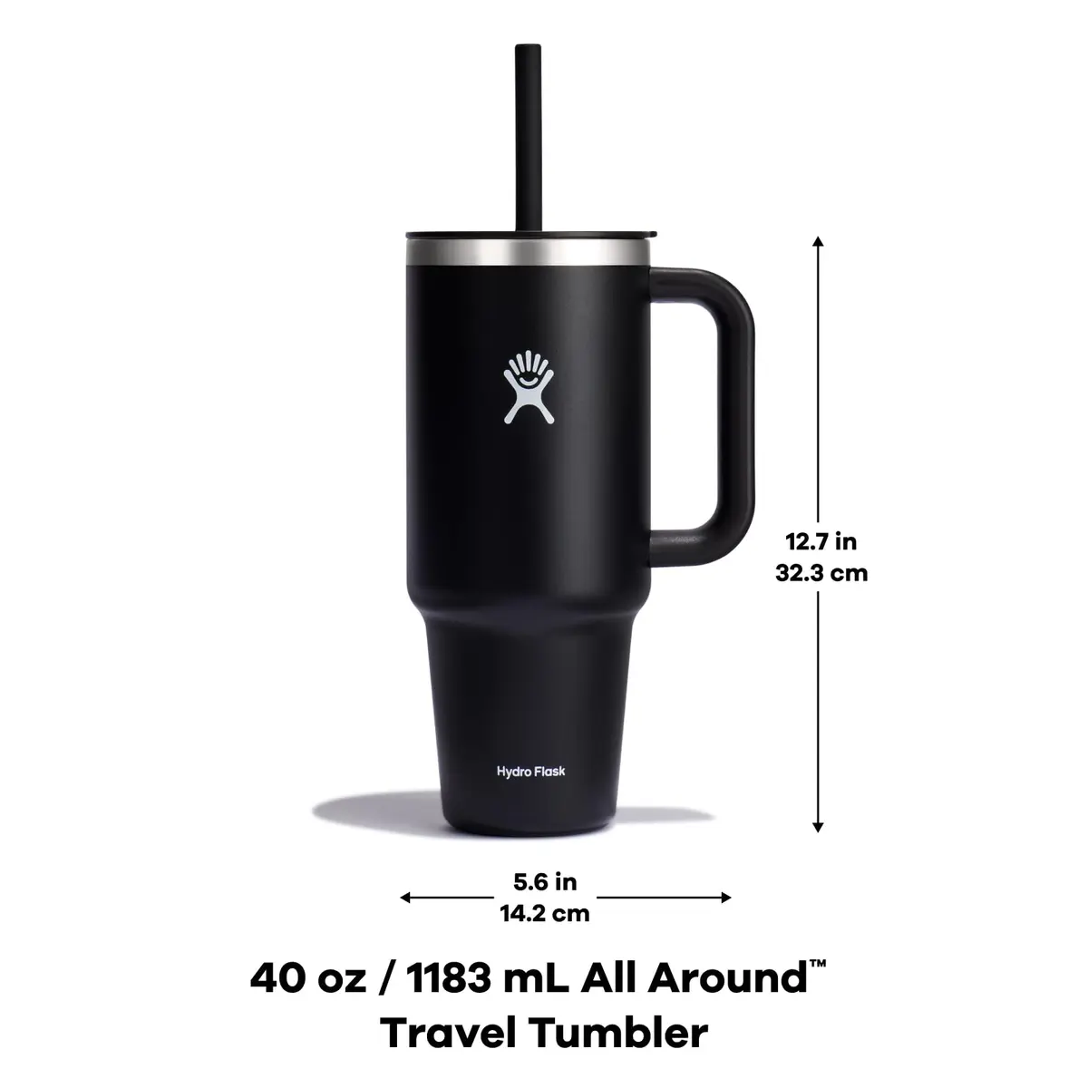 Hydro Flask Travel Tumbler with Handle, Lid and Straw - Insulated Stainless Steel 1183ml (40 Oz) Trillium | Keeps Drinks Cold for Hours - view 5