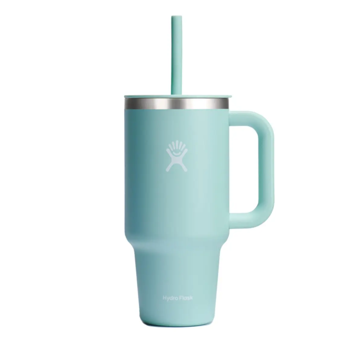 Hydro Flask Travel Tumbler with Handle, Lid and Straw - Insulated Stainless Steel 946ml (32 Oz) Dew | Keeps Drinks Cold for Hours - main product image