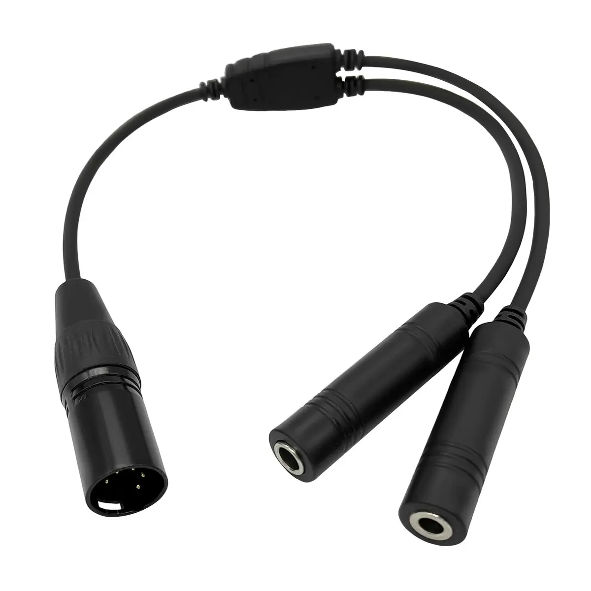 WODASEN Airbus Headset Adapter for General Aviation Dual Jacks to Airbus XLR 5 Pin, Black - main product image