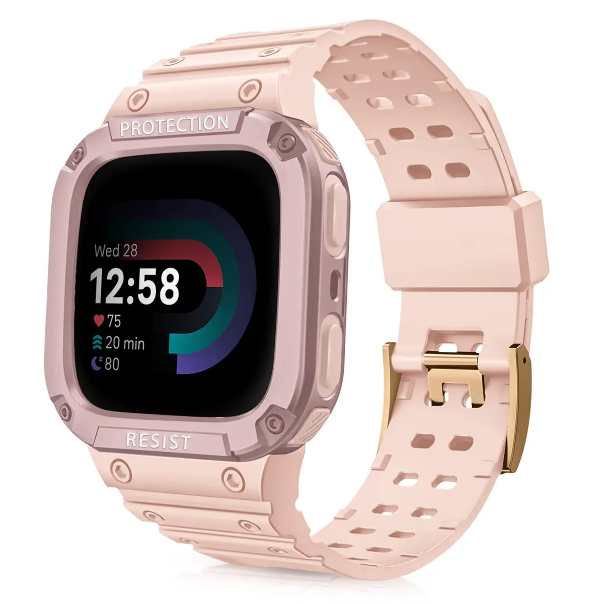 FINTIE Rugged Band with Case for Fitbit Versa 4/3/2/1 & Sense 2/1 | 165mm-245mm Wrist Size - main product image