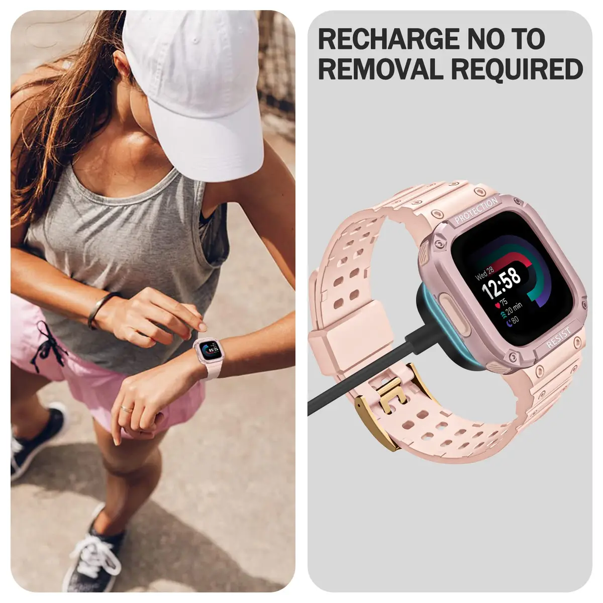 FINTIE Rugged Band with Case for Fitbit Versa 4/3/2/1 & Sense 2/1 | 165mm-245mm Wrist Size - view 5