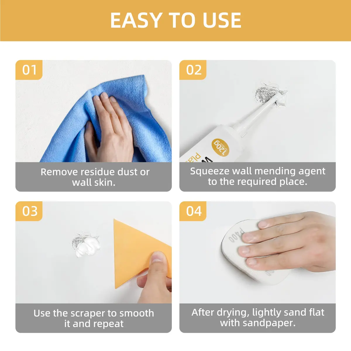 aididan Drywall Repair Kit Wall Patch Paste | Fast Drying, Waterproof, Multi-Surface (1 Pack) - view 4