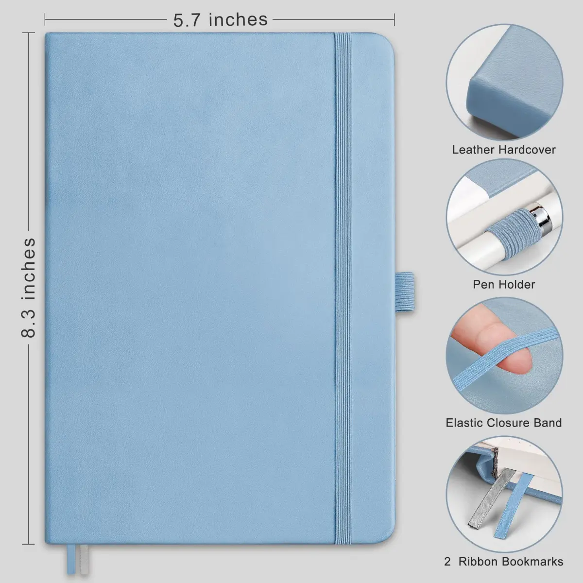 RETTACY Lined Journal Notebook A5 (5.7'' x 8.3'') 192 Pages | Acid-Free Paper Notebook for Office & Students - view 2