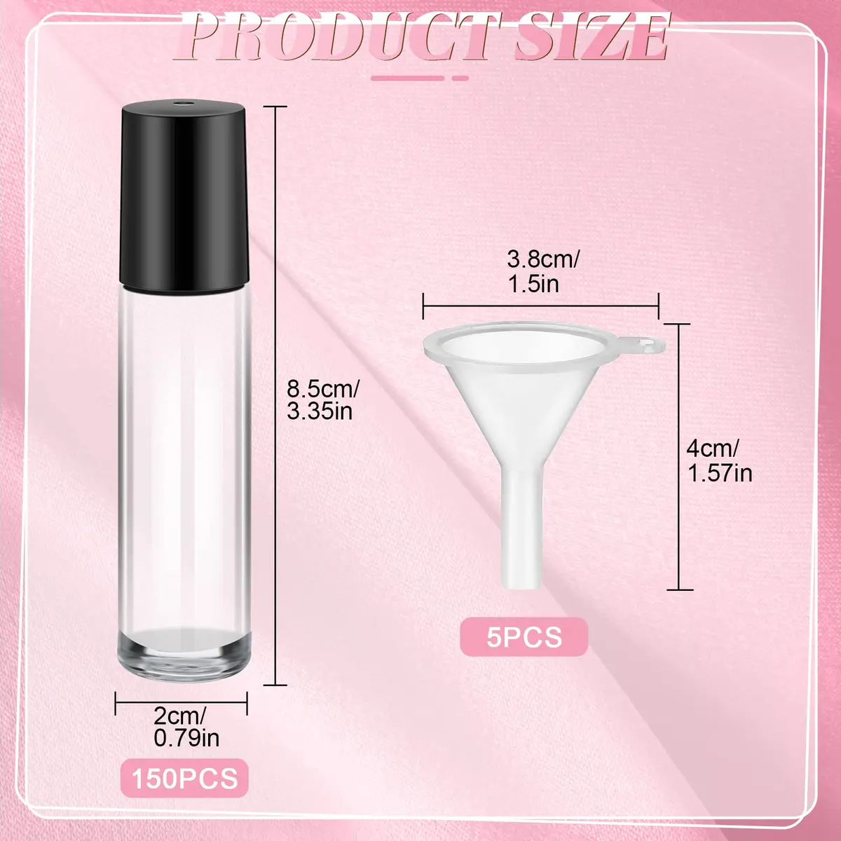 Sumind 150 Pcs Glass Essential Oil Roller Bottles 10 ml | Leakproof, Reusable, Travel Friendly - view 2