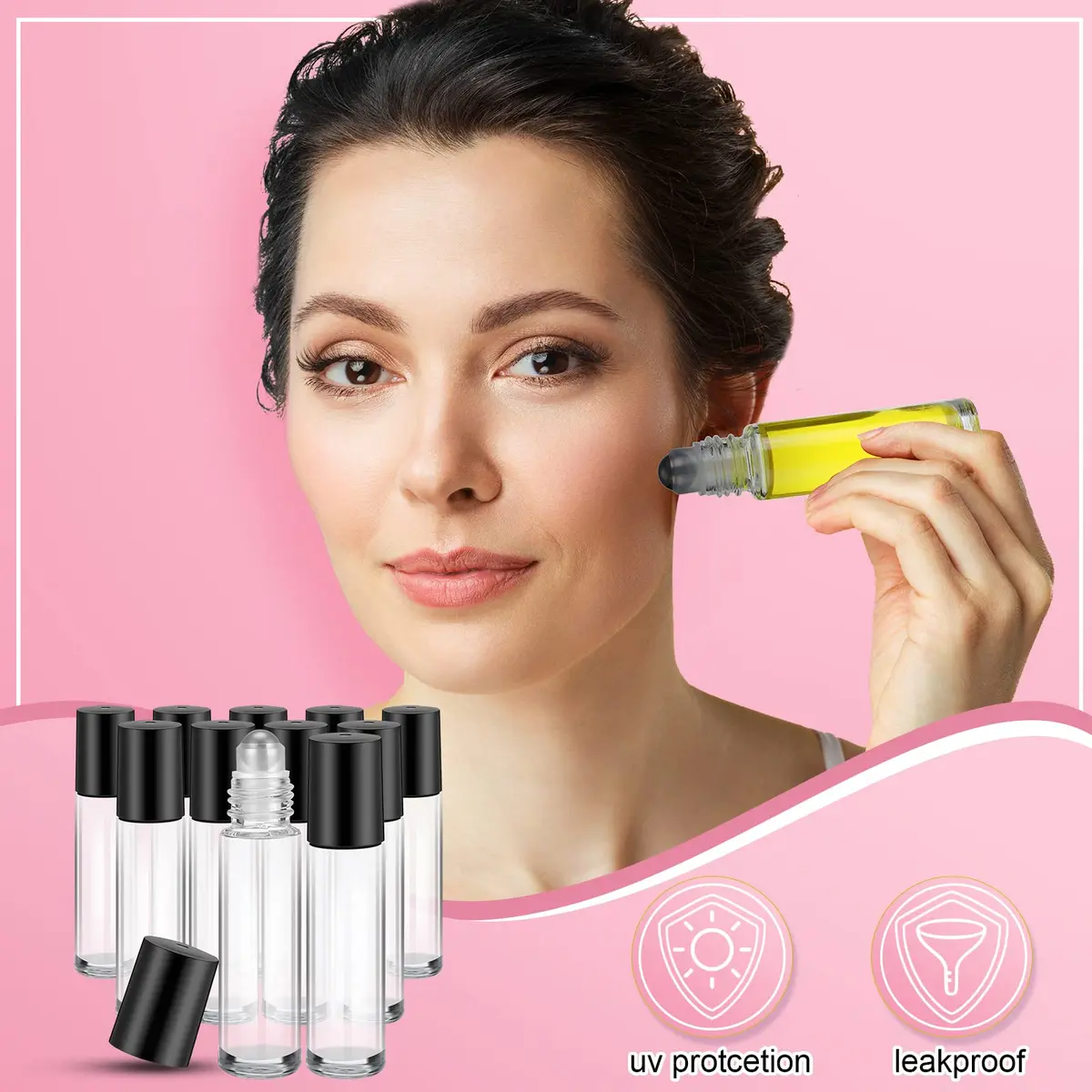 Sumind 150 Pcs Glass Essential Oil Roller Bottles 10 ml | Leakproof, Reusable, Travel Friendly - view 4