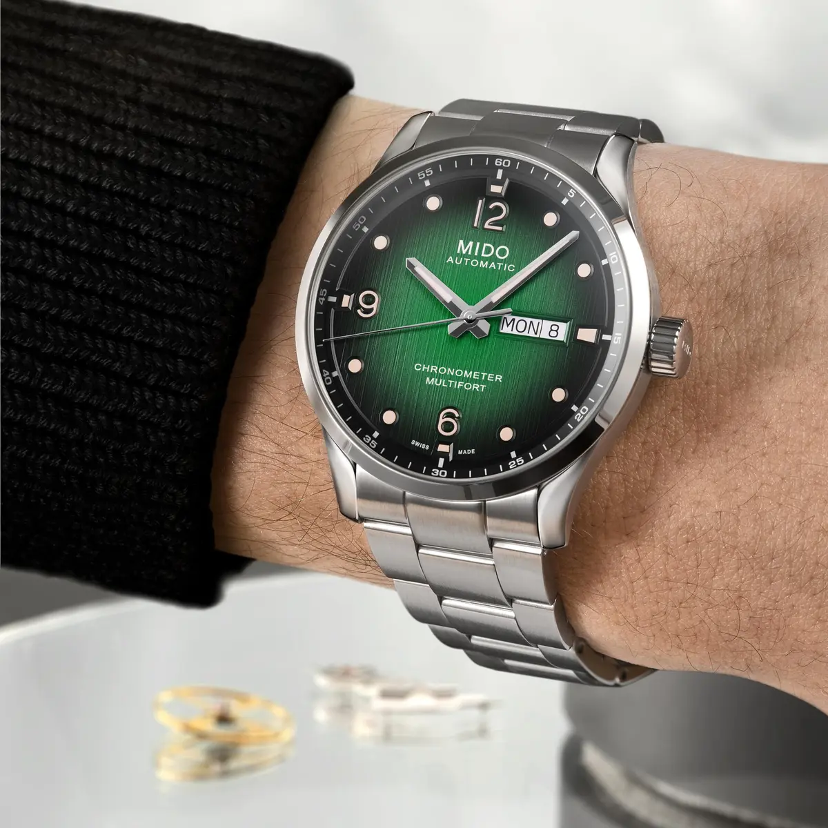 MIDO Multifort M Chronometer Swiss Automatic Watch for Men | Green Dial, 42mm Case, 80-Hour Power Reserve - view 2