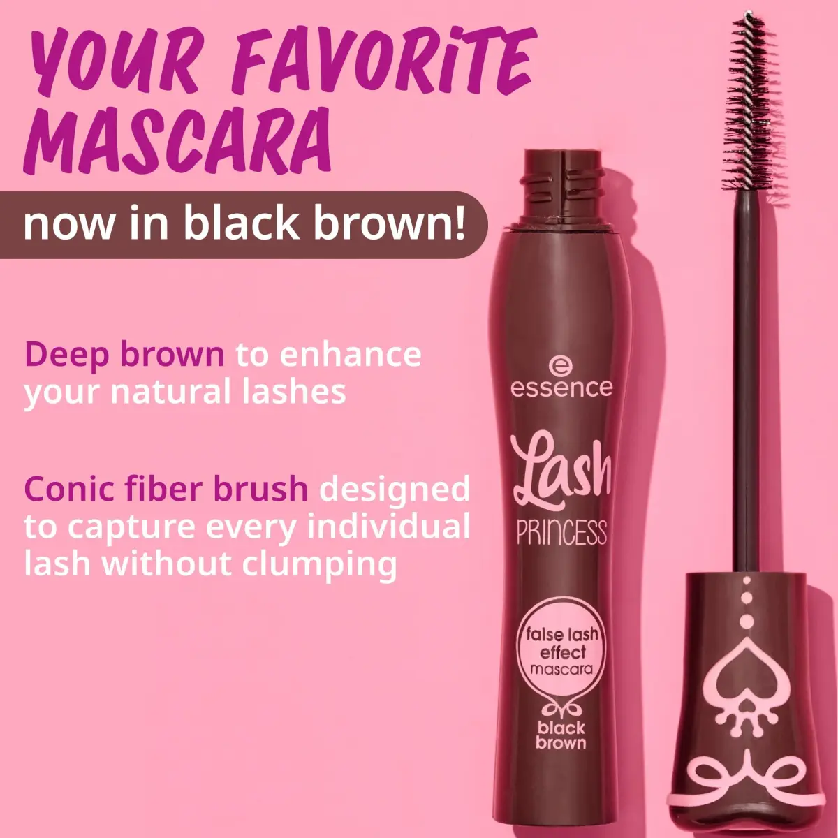 Essence Lash Princess False Lash Effect Mascara, Brown 12ml (0.4 Fl Oz) | Ophthalmologically Tested - view 3