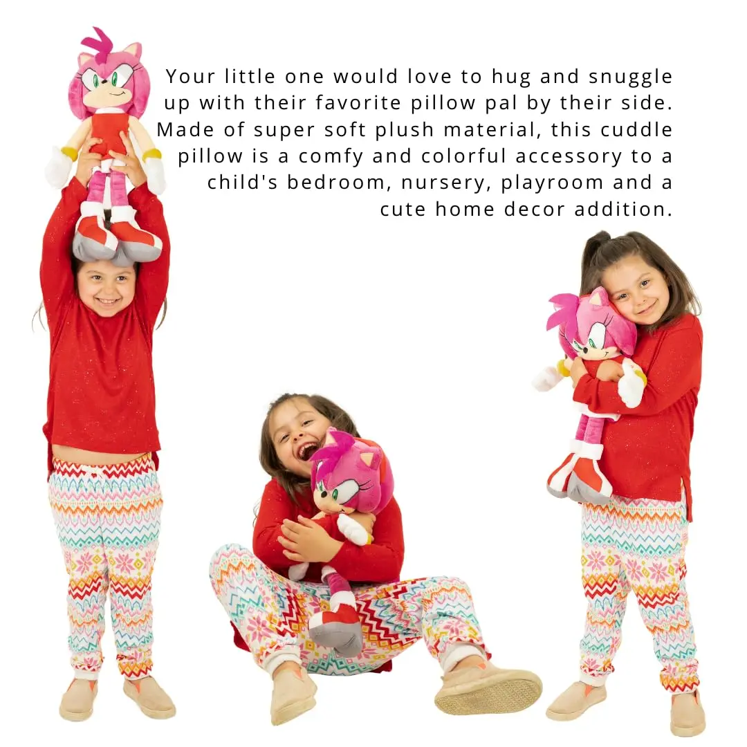 Franco Amy Rose Plush Cuddle Pillow Buddy 46cm (18.5") | Officially Licensed Sonic The Hedgehog Toy for Kids - view 2