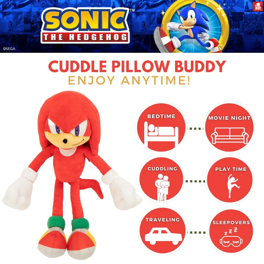 Franco Knuckles the Echidna Plush Cuddle Pillow Buddy 48cm (18.5") | Officially Licensed Sonic The Hedgehog Toy - view 3