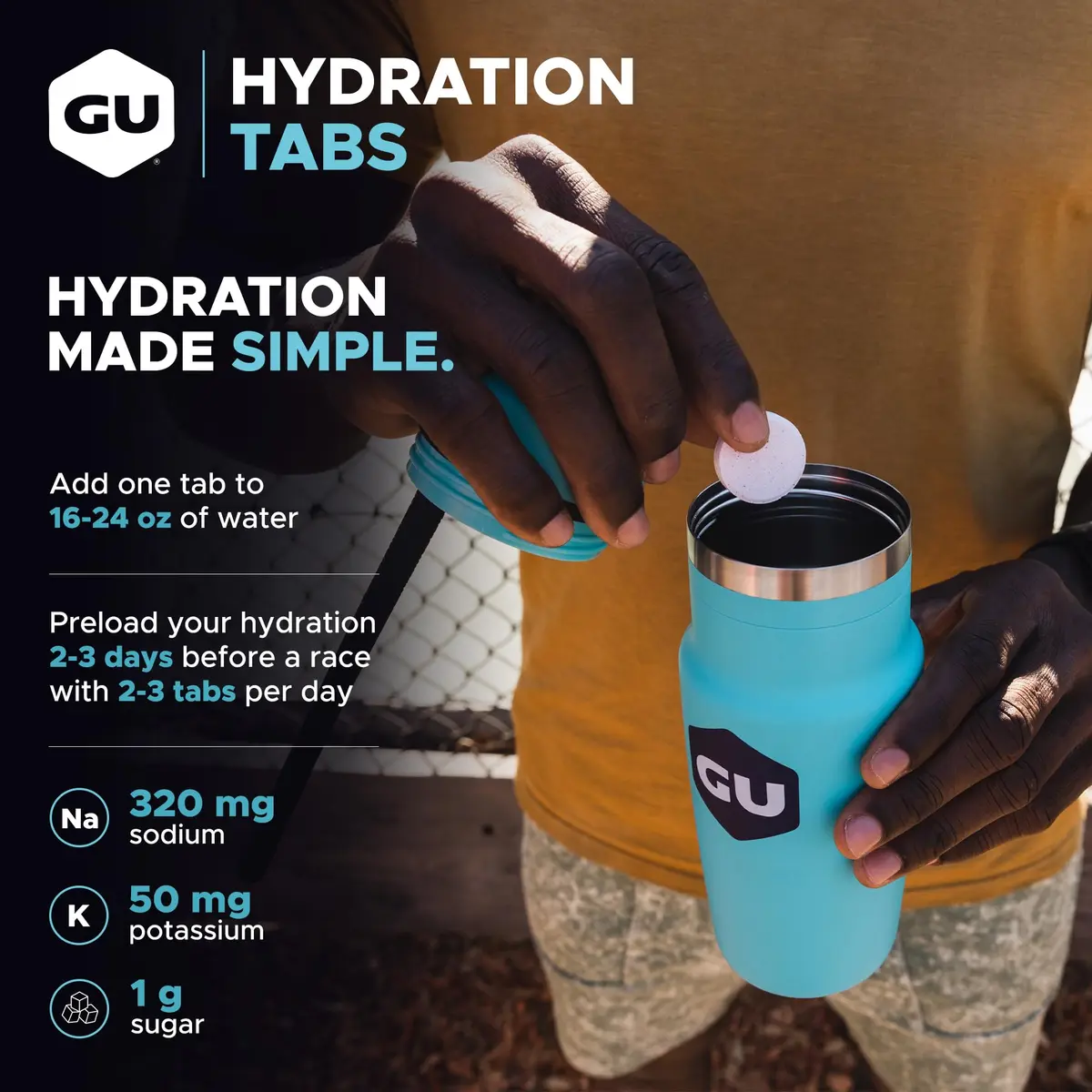 GU Energy Hydration Drink Tabs, Electrolyte Tablets with Potassium, Strawberry Hibiscus | Light, Low-Calorie Hydration for Active Lifestyles - view 4