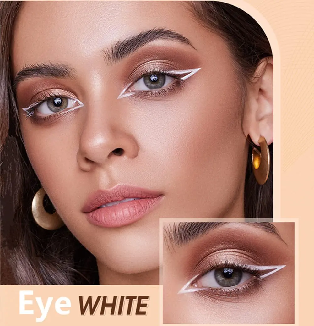 Go Ho 12 PCS White Eyebrow Eyeliner Pencils | Sweatproof, Long-lasting, Matte White - view 4