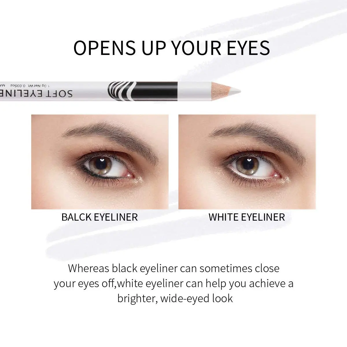 Go Ho 12 PCS White Eyebrow Eyeliner Pencils | Sweatproof, Long-lasting, Matte White - view 6