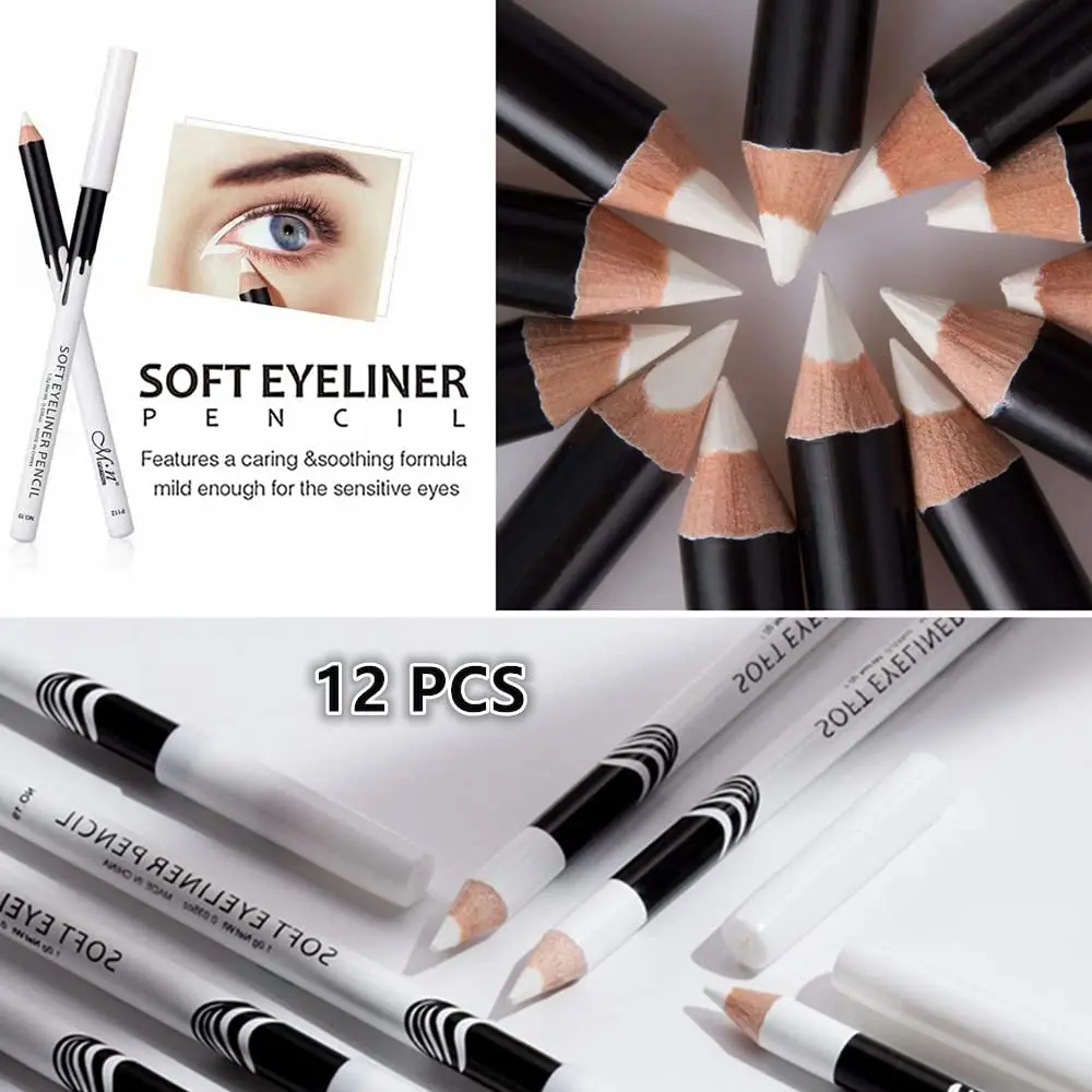 Go Ho 12 PCS White Eyebrow Eyeliner Pencils | Sweatproof, Long-lasting, Matte White - view 8