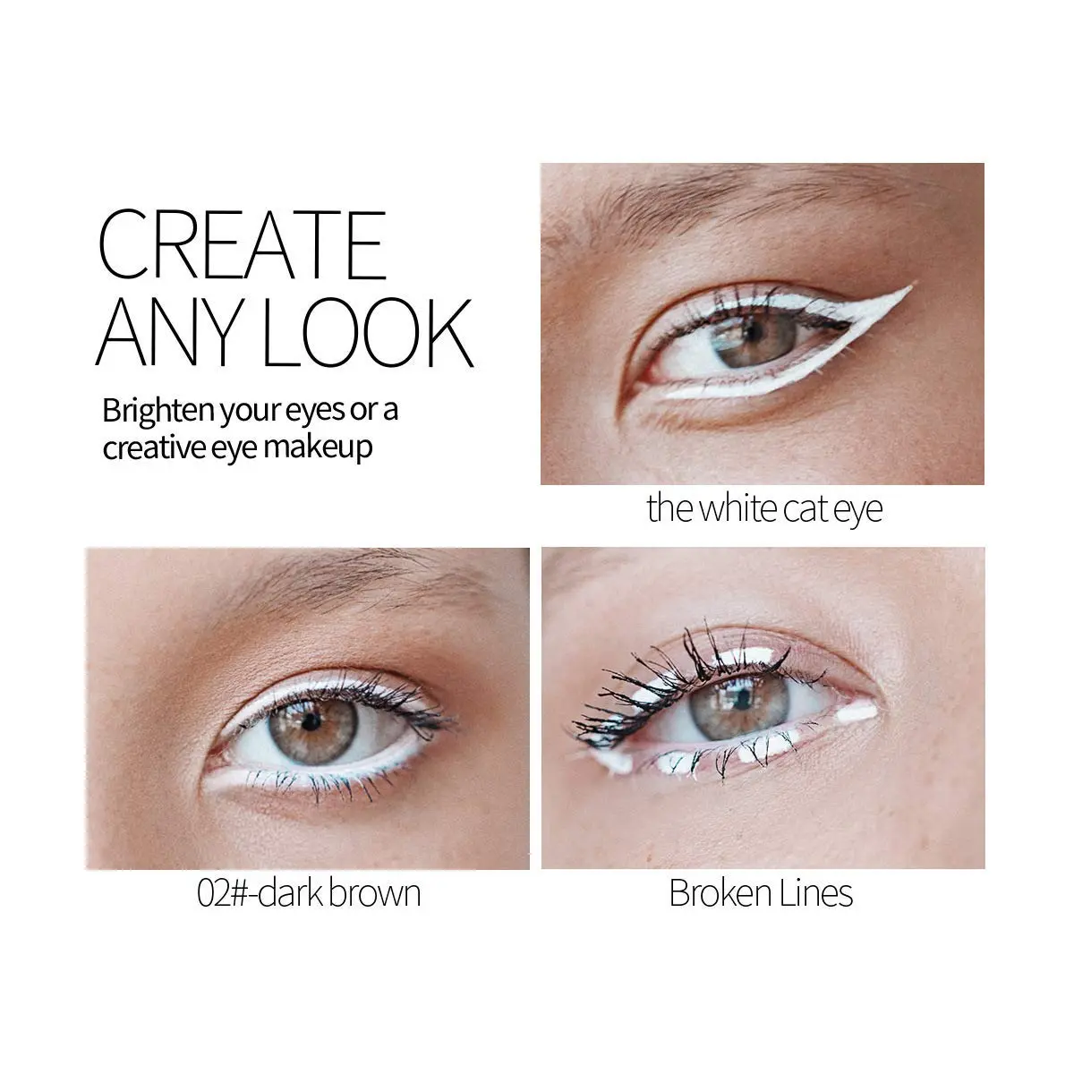 Go Ho 12 PCS White Eyebrow Eyeliner Pencils | Sweatproof, Long-lasting, Matte White - view 3