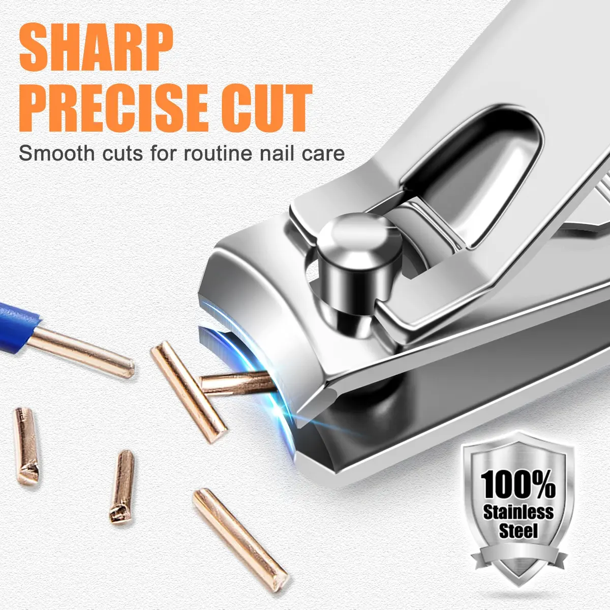 DRMODE Finger Nail Clippers Adult, 8 Pack for Men Women | Sharp Stainless Steel Nail Cutter Set - view 5