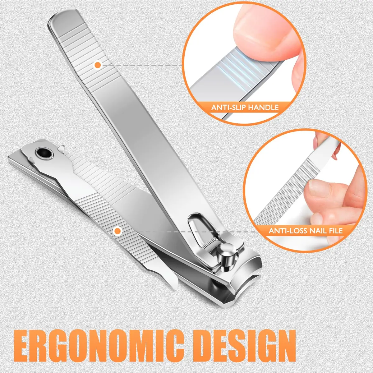 DRMODE Finger Nail Clippers Adult, 8 Pack for Men Women | Sharp Stainless Steel Nail Cutter Set - view 6