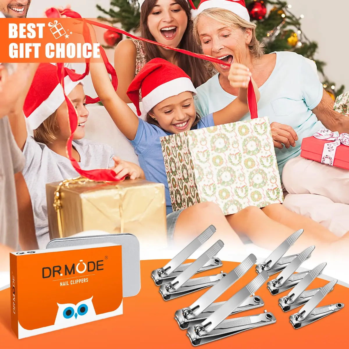 DRMODE Finger Nail Clippers Adult, 8 Pack for Men Women | Sharp Stainless Steel Nail Cutter Set - view 9