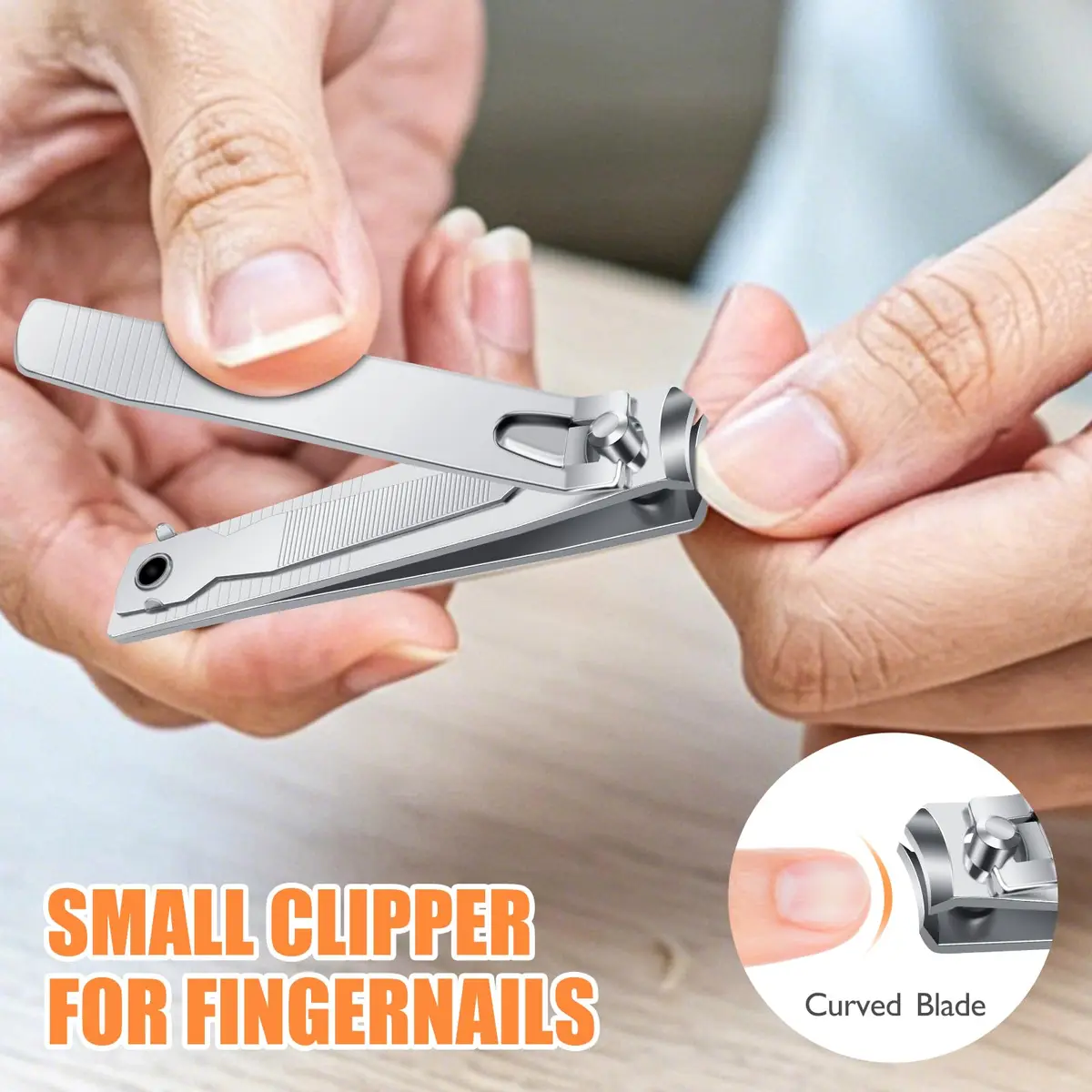 DRMODE Finger Nail Clippers Adult, 8 Pack for Men Women | Sharp Stainless Steel Nail Cutter Set - view 2