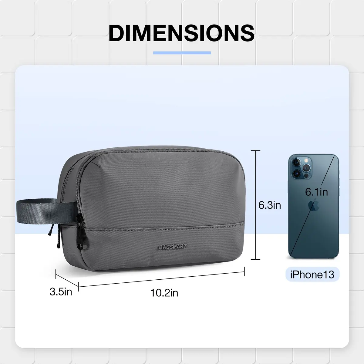 BAGSMART Travel Toiletry Bag for Men, Dopp Kit Water Resistant Shaving Bag 26cm (10.2in) | Organizes Toiletries & Accessories - view 5