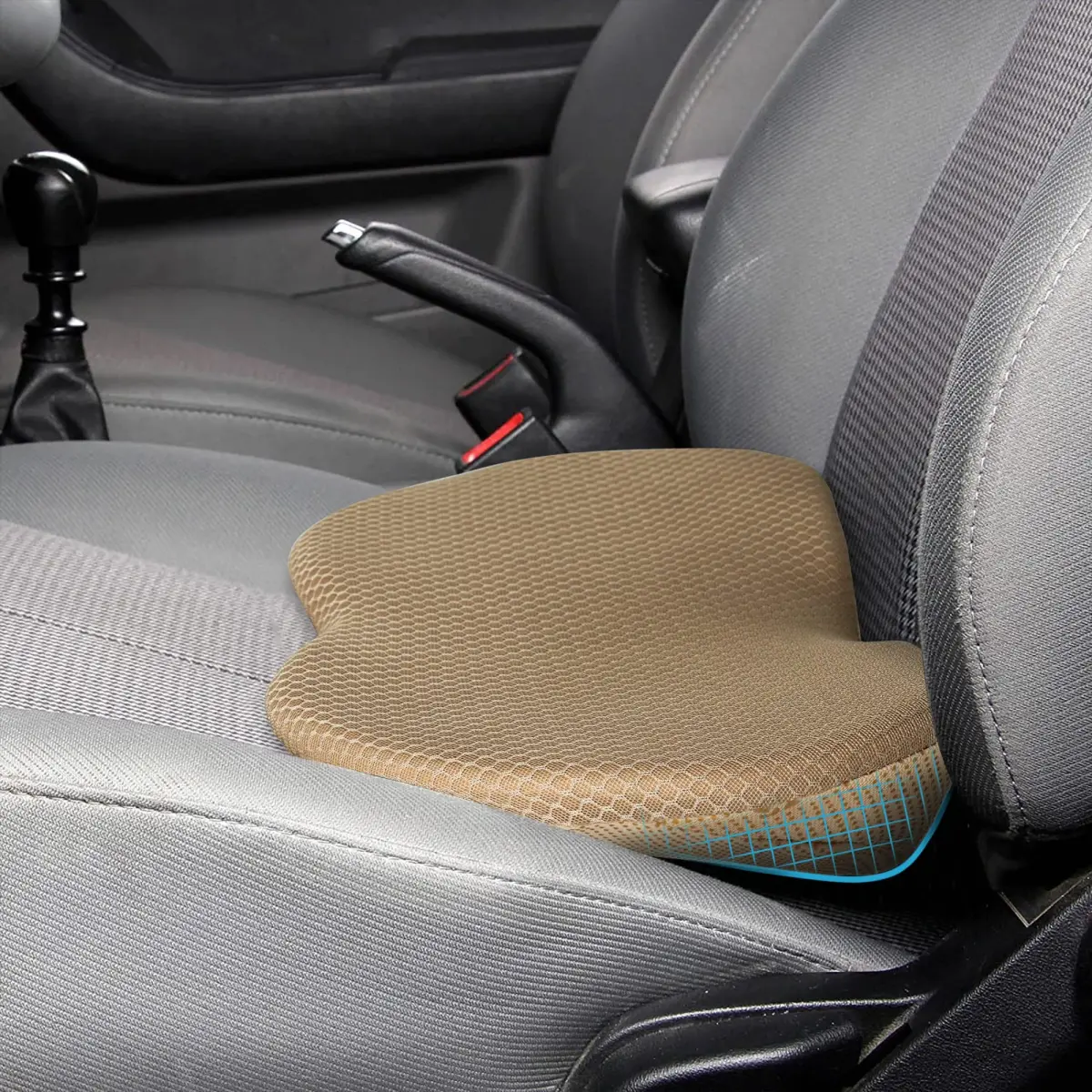 Livtribe Ergonomic Car Seat Cushion with Lumbar Support & 3.5-inch Rise | 44cm (17.3")L x 27cm (10.5")W x 9cm (3.5")H - main product image