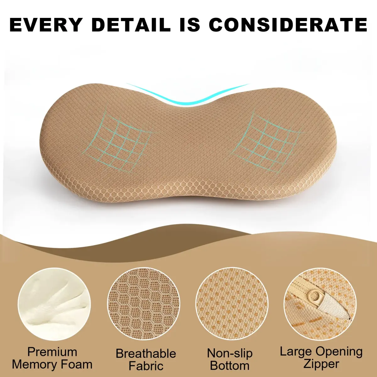 Livtribe Ergonomic Car Seat Cushion with Lumbar Support & 3.5-inch Rise | 44cm (17.3")L x 27cm (10.5")W x 9cm (3.5")H - view 6